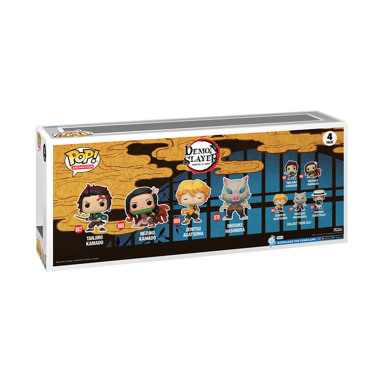 Demon Slayer 4 pack Funko Pop Crunchyroll Exclusive - Tanjiro Kamado/ Nezuko Kamado/ Zenitsu Agatsuma/ Inosuke Hashibira