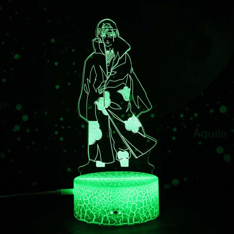 7 Colors Naruto LED Night Light, Akatsuki, Uchiha Itachi, Sasuke Colorful 3D Mini Table