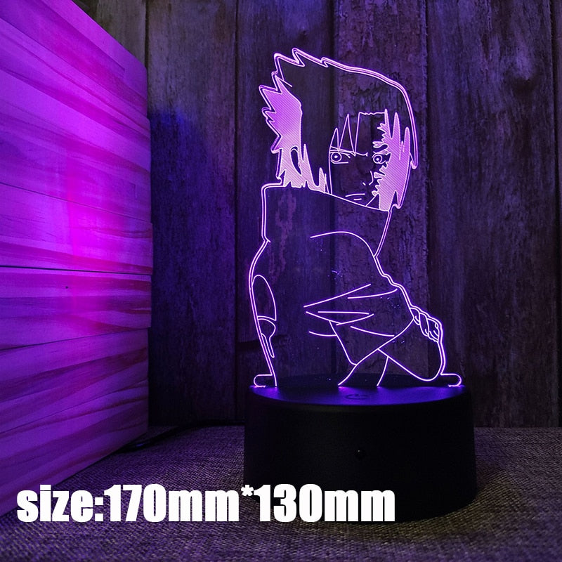 7 Colors Naruto LED Night Light, Akatsuki, Uchiha Itachi, Sasuke Colorful 3D Mini Table