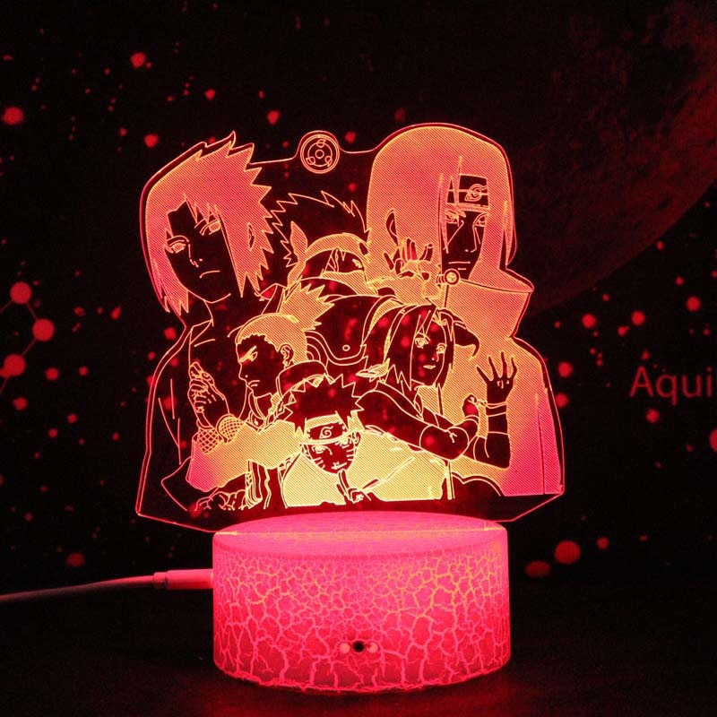 7 Colors Naruto LED Night Light, Akatsuki, Uchiha Itachi, Sasuke Colorful 3D Mini Table