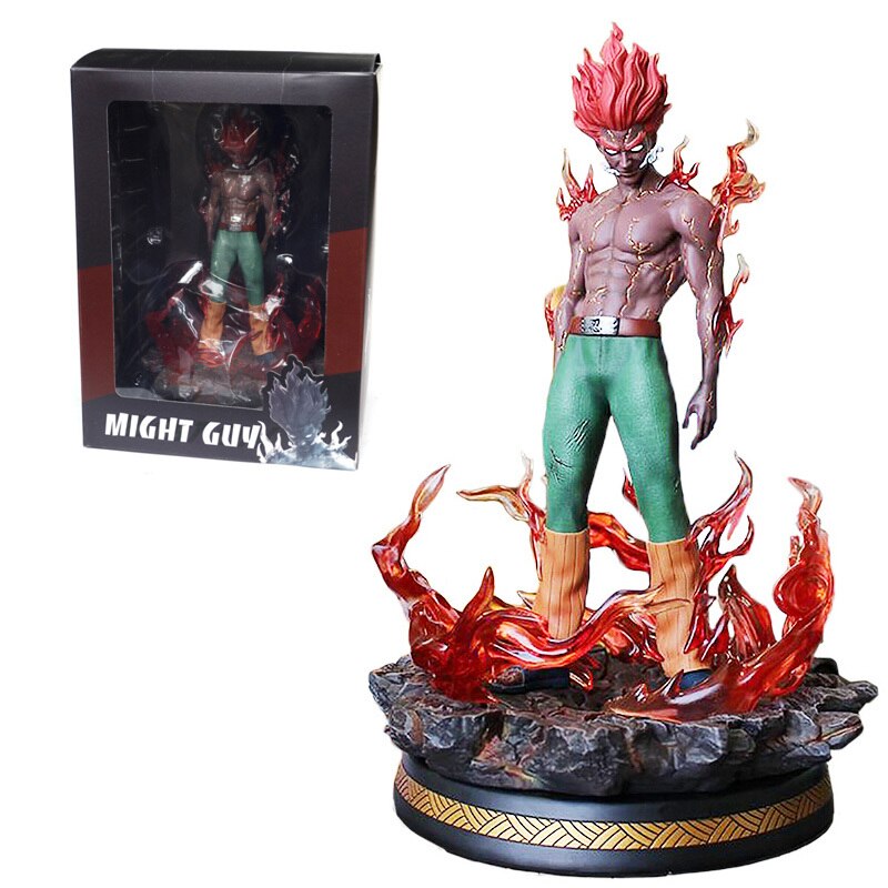 Naruto Shippuden GK Night Might Guy 8 Gates and Rock Lee with Lotus36cm PVC Statue