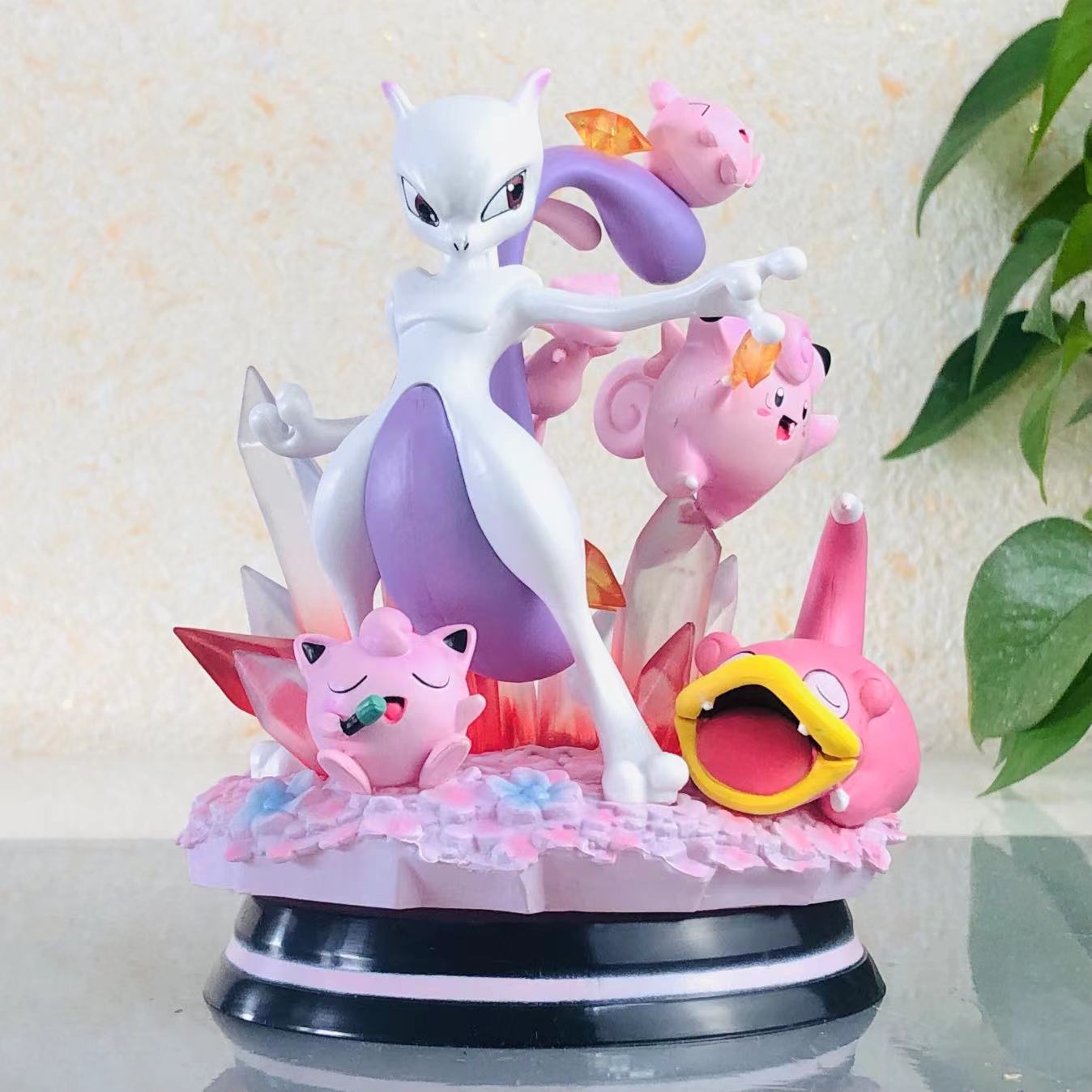 25cm Pokemon Eevee Anime Figure Mewtwo Raichu Charizard Dragonite Venusaur Gengar Illuminous Figurine Pvc Statue Model Toy Gift