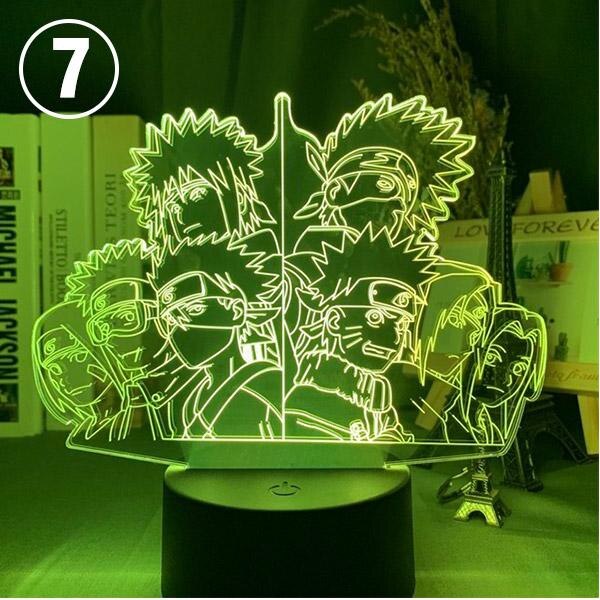 16/7 Colors Naruto Uzumaki LED Night Light Akatsuki, Kakashi Hatake, and Many Others
