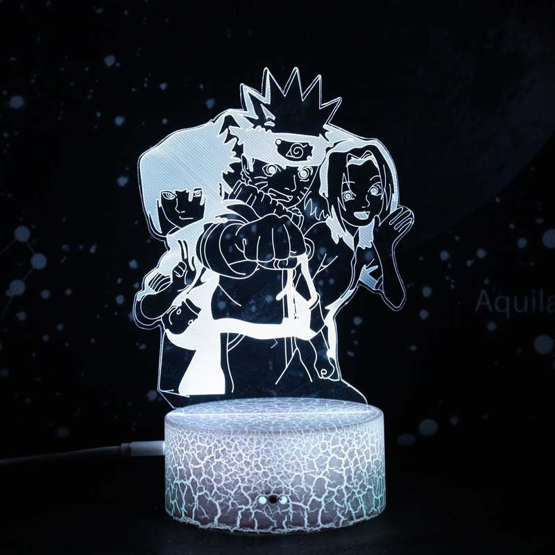 7 Colors Naruto LED Night Light, Akatsuki, Uchiha Itachi, Sasuke Colorful 3D Mini Table