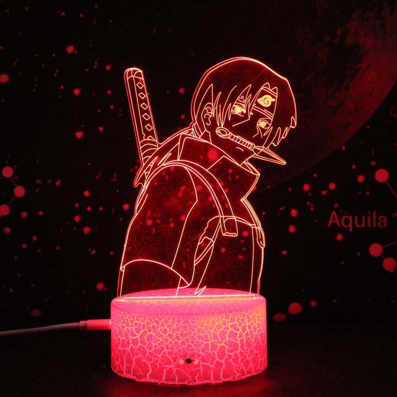 7 Colors Naruto LED Night Light, Akatsuki, Uchiha Itachi, Sasuke Colorful 3D Mini Table