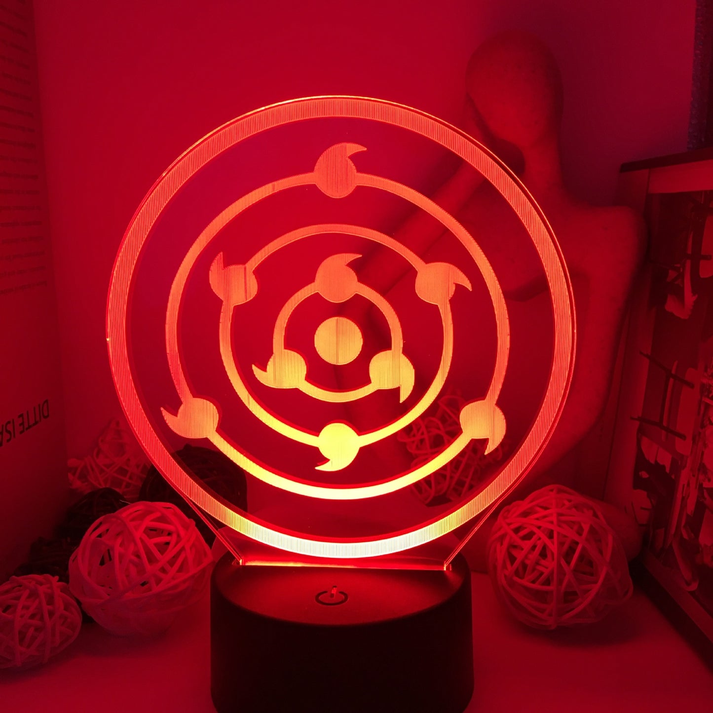 7 Colors Naruto LED Night Light, Akatsuki, Uchiha Itachi, Sasuke Colorful 3D Mini Table