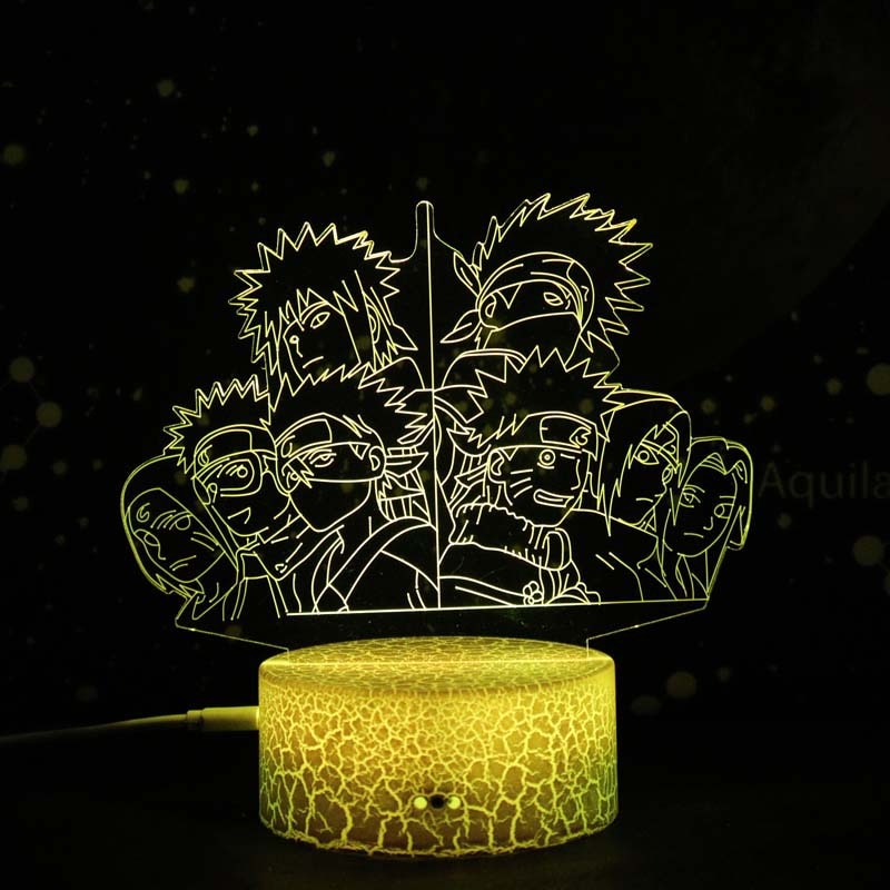 7 Colors Naruto LED Night Light, Akatsuki, Uchiha Itachi, Sasuke Colorful 3D Mini Table