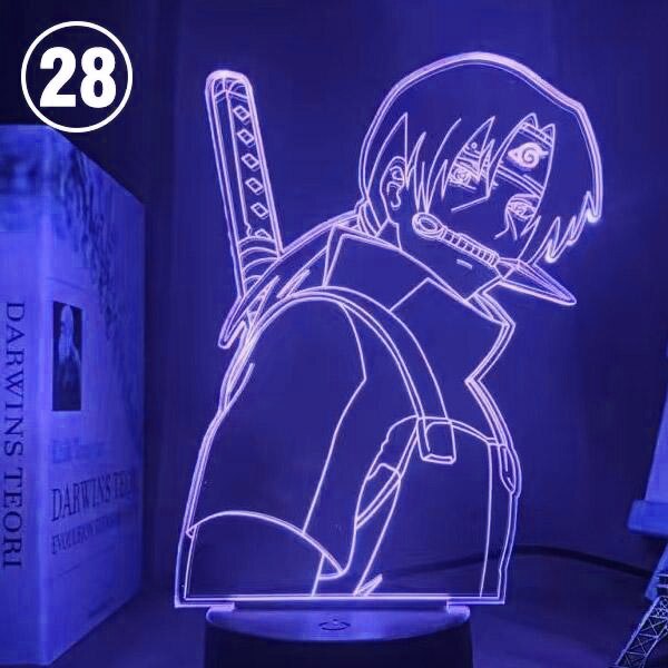 16/7 Colors Naruto Uzumaki LED Night Light Akatsuki, Kakashi Hatake, and Many Others
