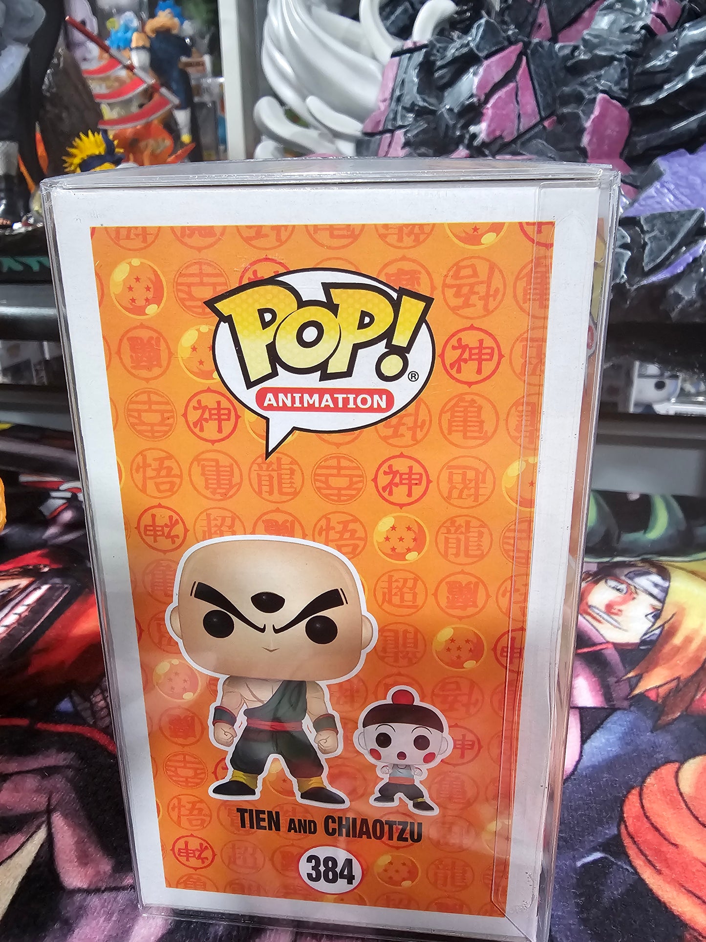 Dragon Ball Z Tien and Chiaotzu Funko Pop Signed by John Burgmeier and Brina Palencia