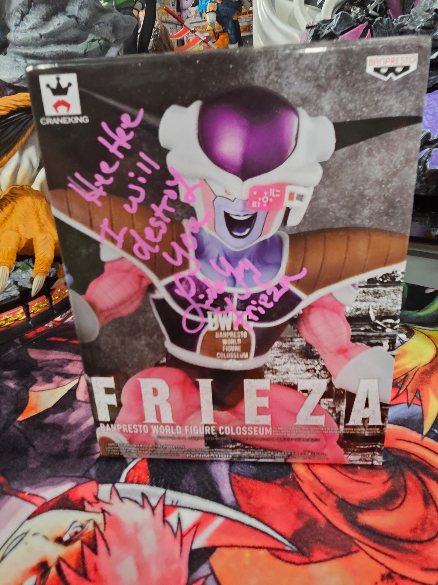 Dragon Ball Z BWFC Frieza Figure Sealed Signed by Both Linda Young (Original VA) and Chris Ayres (2nd VA)