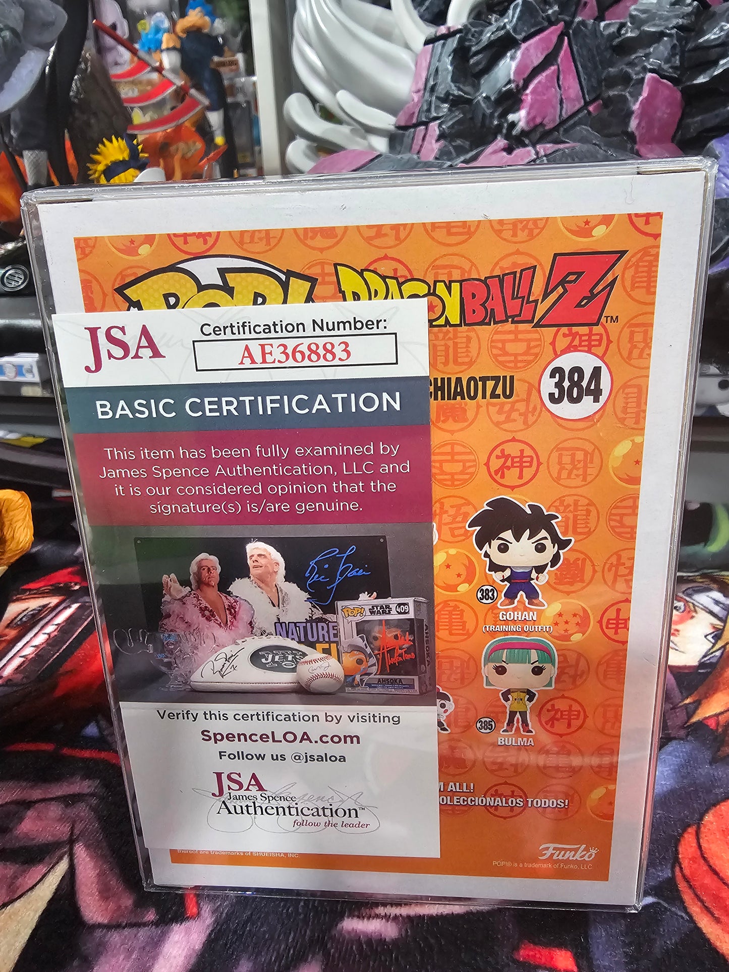 Dragon Ball Z Tien and Chiaotzu Funko Pop Signed by John Burgmeier and Brina Palencia