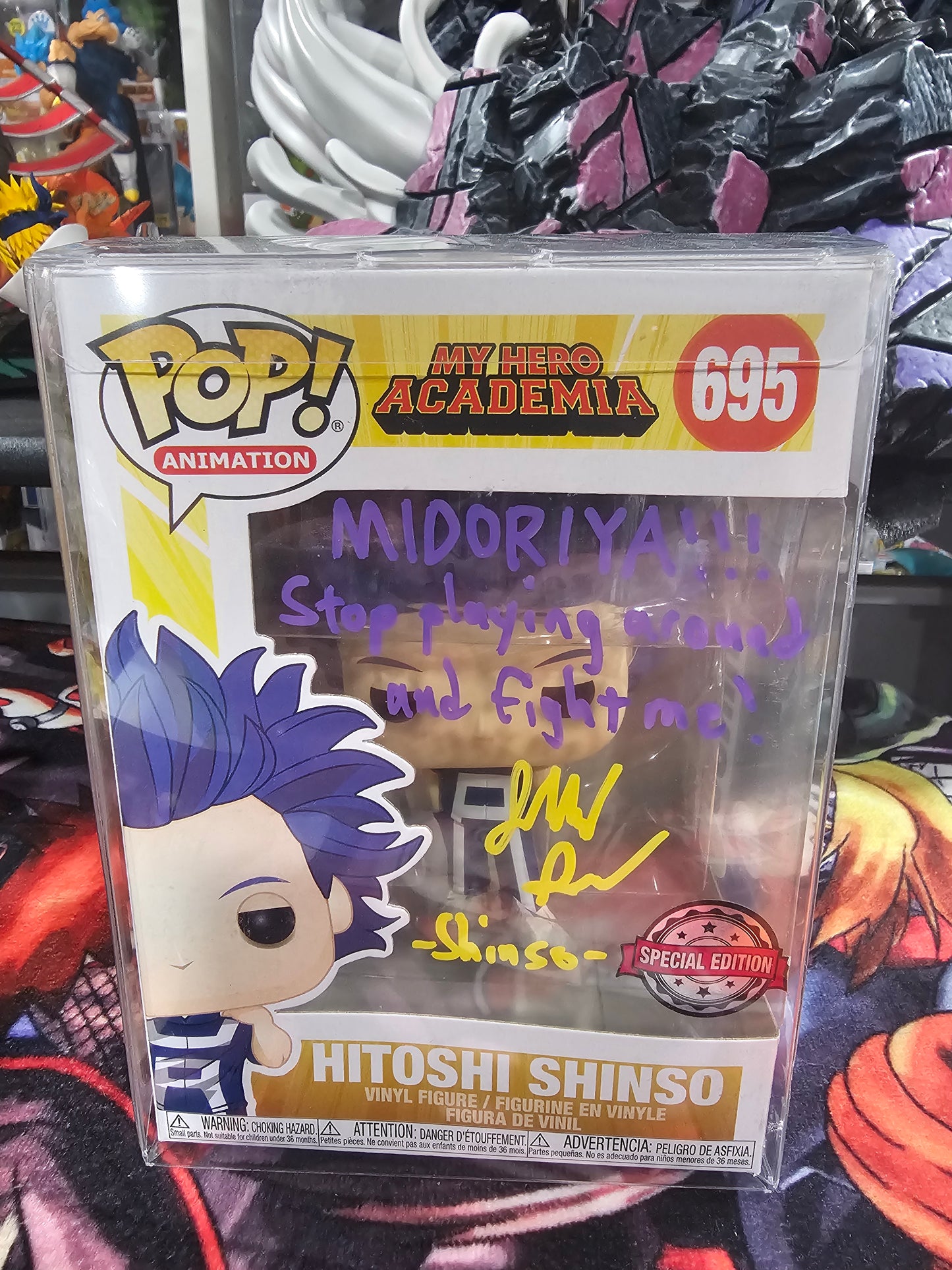 My Hero Academia Hitoshi Shinso Funko Pop Signed with Quote by Jarrod Greene