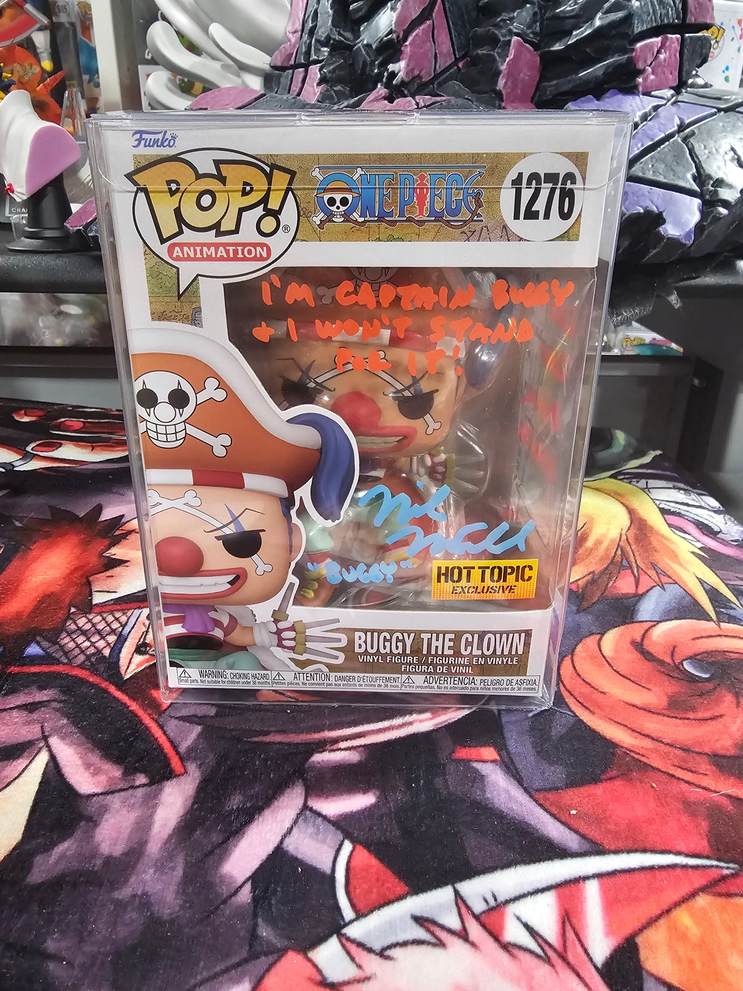 One Piece Buggy the Clown Hot Topic Funko Pop Signed by Mike McFarland
