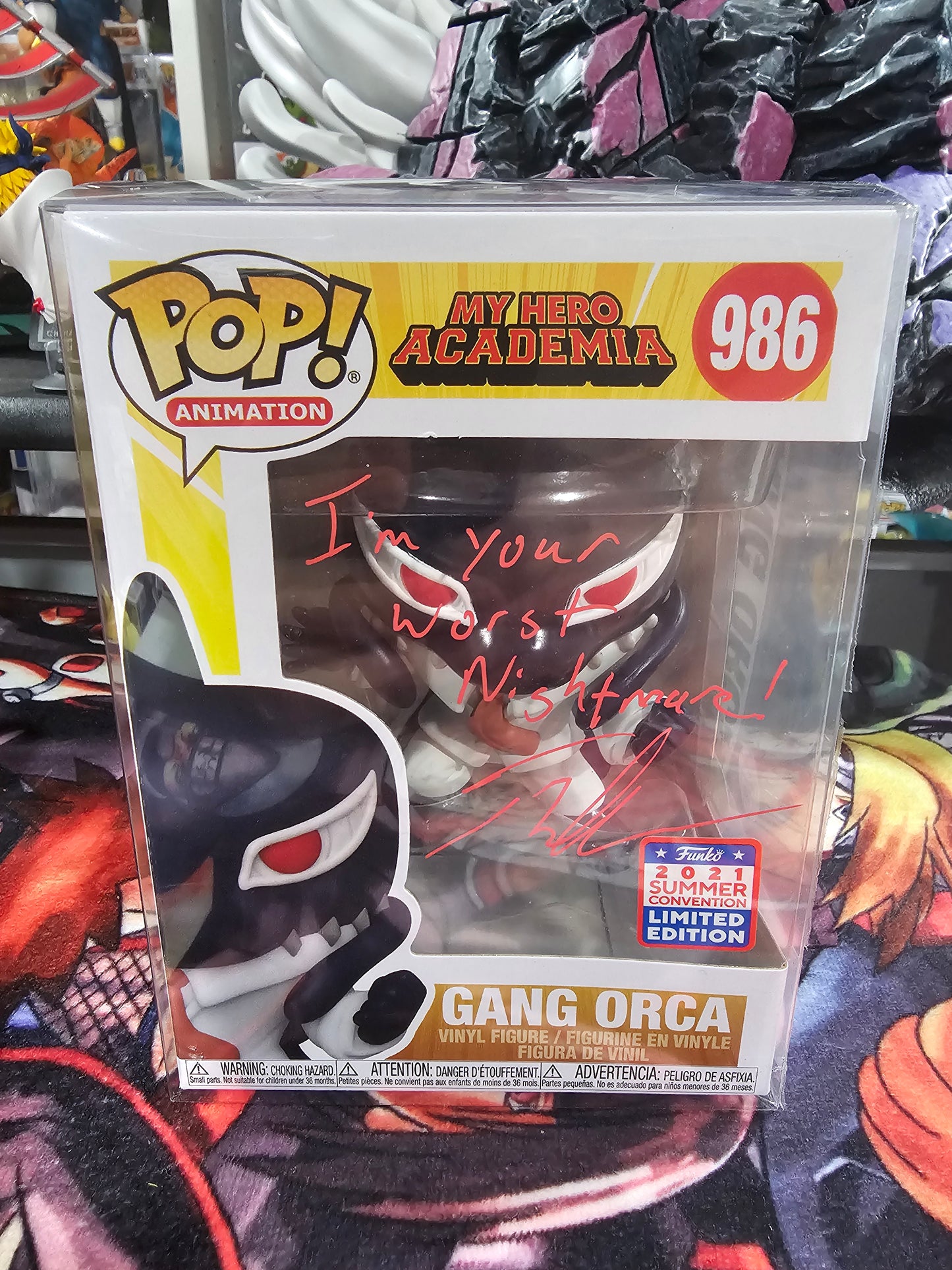 My Hero Academia Gang Orca 2021 Summer Convention Shared Funko Pop Signed by Tyler Walker