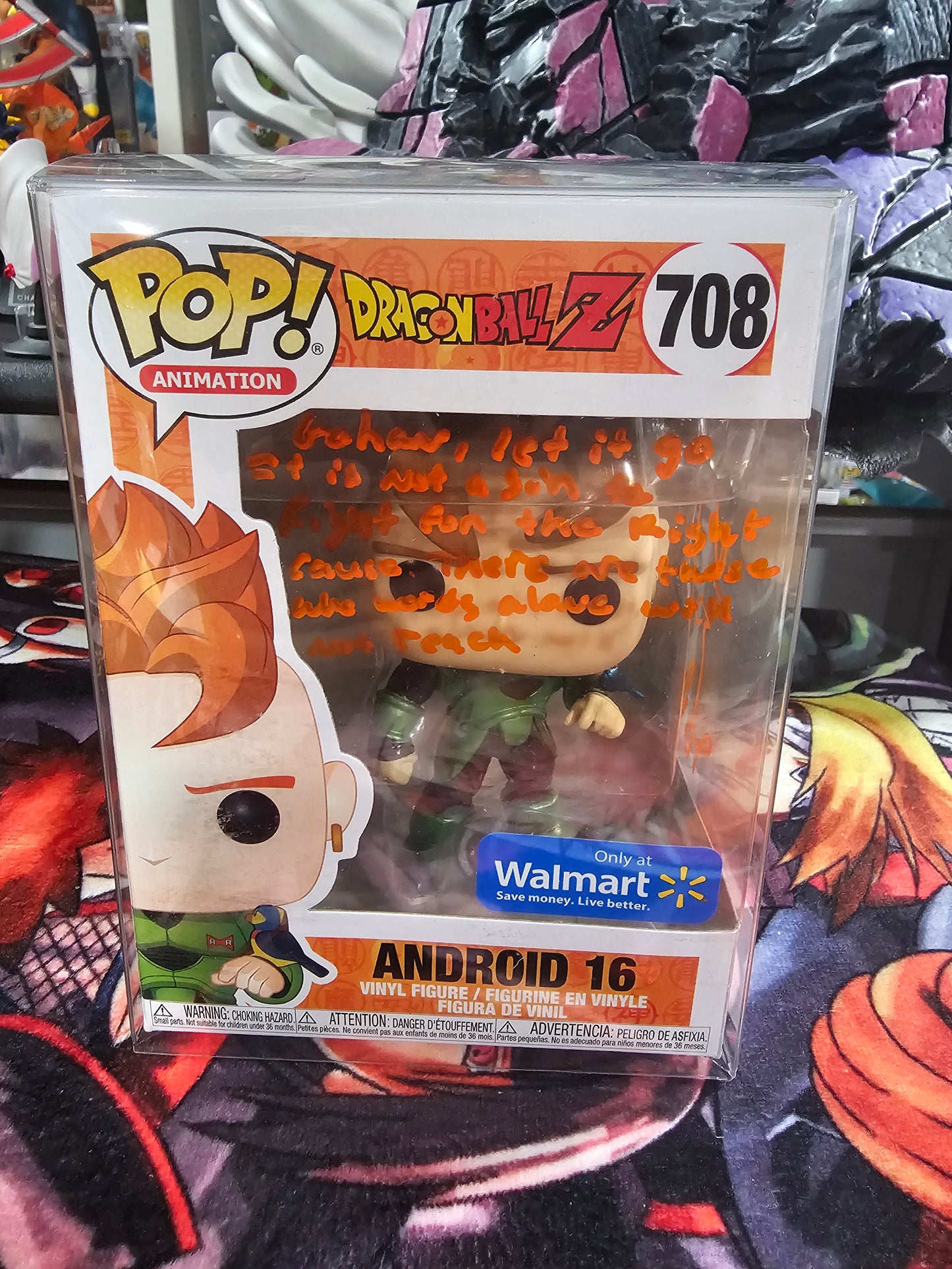 Dragon Ball Z Android 16 Walmart Exclusive Funko Pop Signed by Jeremy Inman