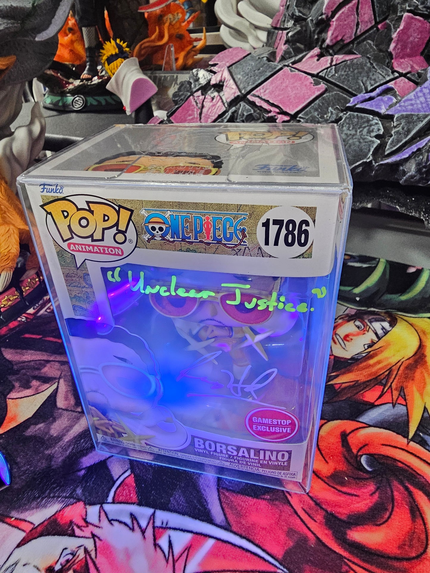 One Piece Borsalino Gamestop Exclusive Funko Pop Signed by Ray Hurd "Unclear Justice"
