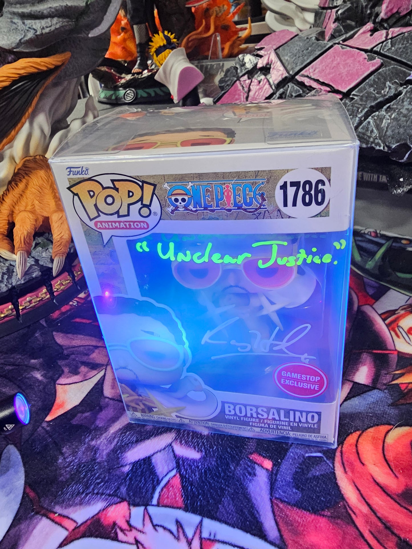 One Piece Borsalino Gamestop Exclusive Funko Pop Signed by Ray Hurd "Unclear Justice"