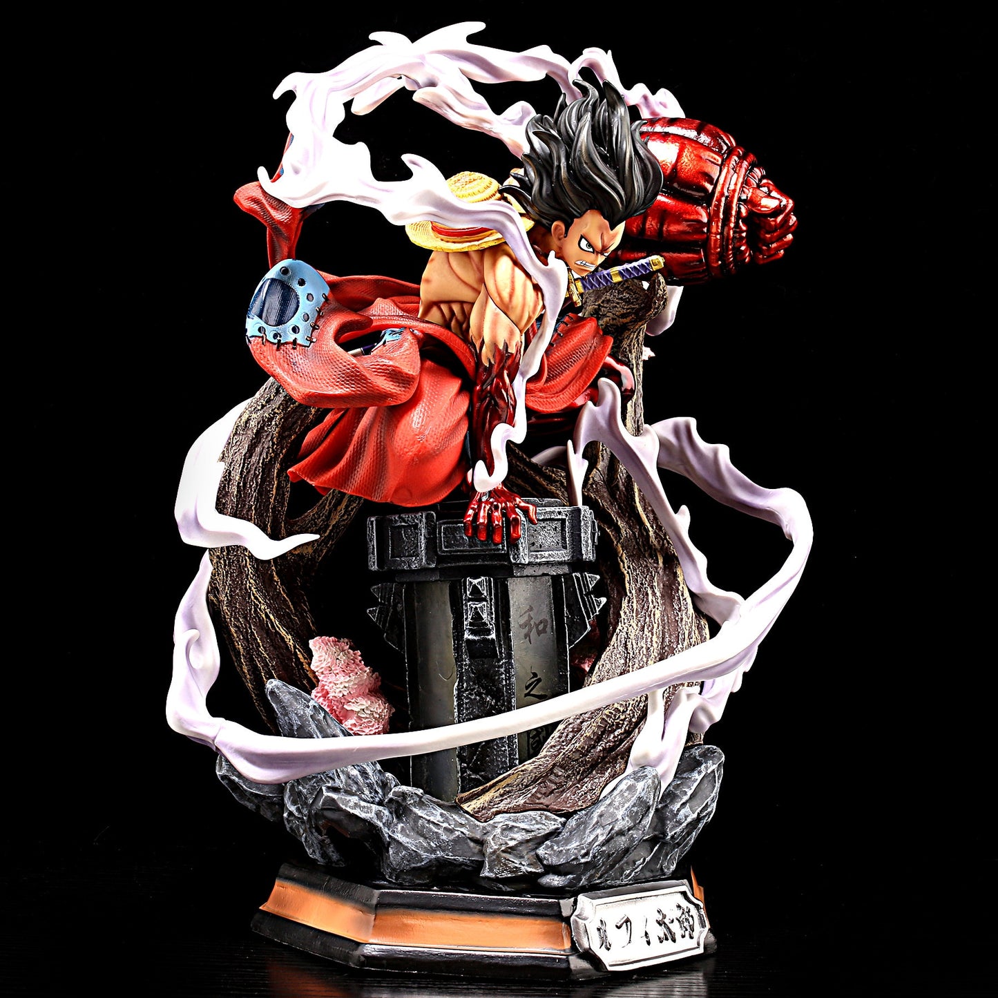 One Piece 26cm Wano Gear 4 Luffy 2 Head Pieces Statue