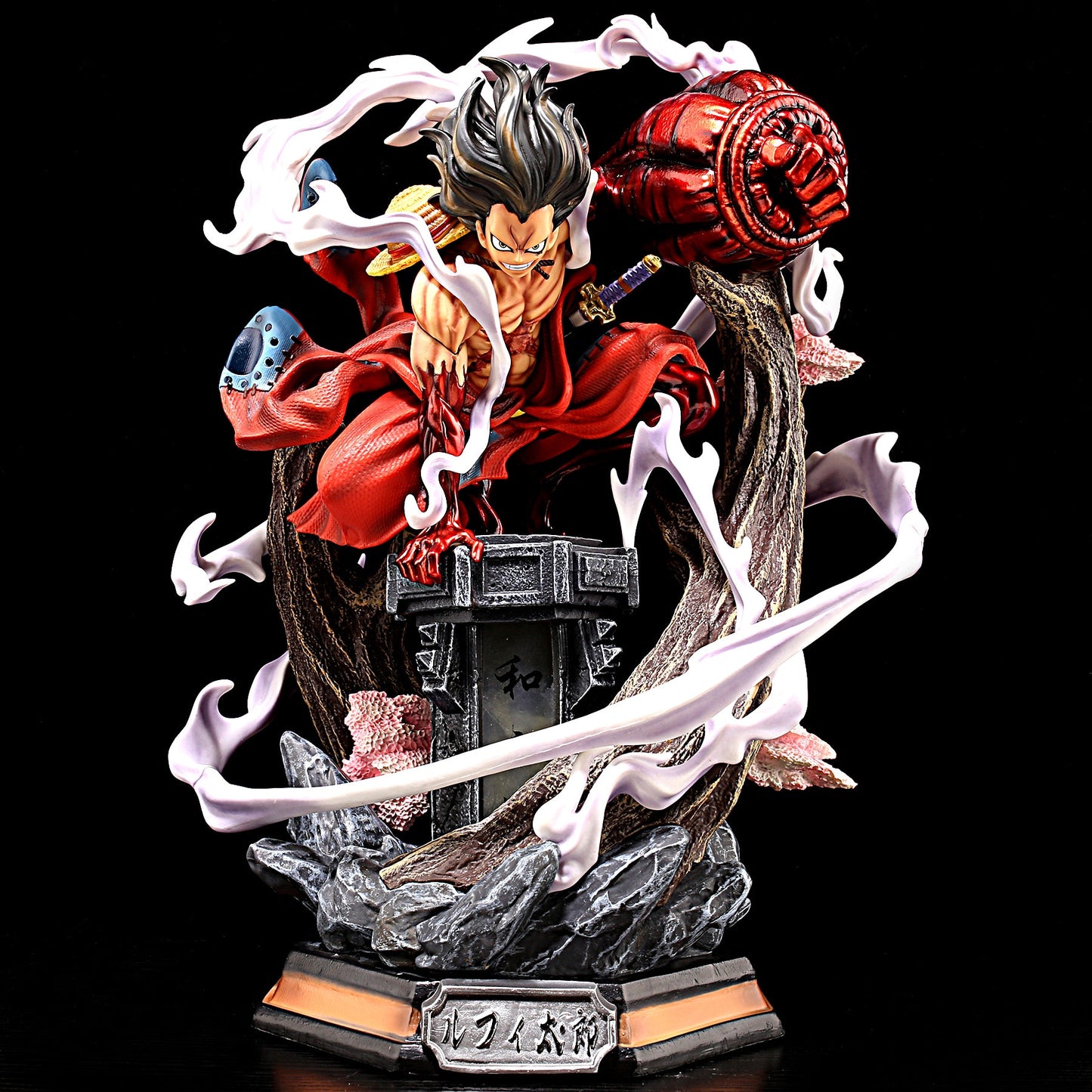 One Piece 26cm Wano Gear 4 Luffy 2 Head Pieces Statue