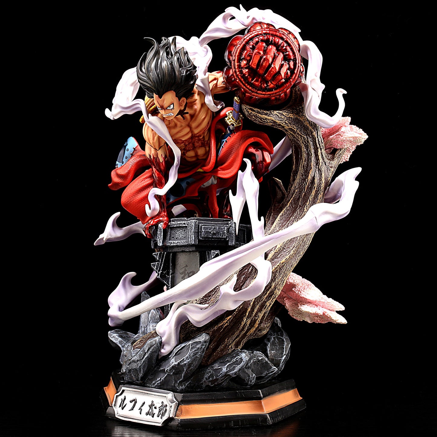 One Piece 26cm Wano Gear 4 Luffy 2 Head Pieces Statue