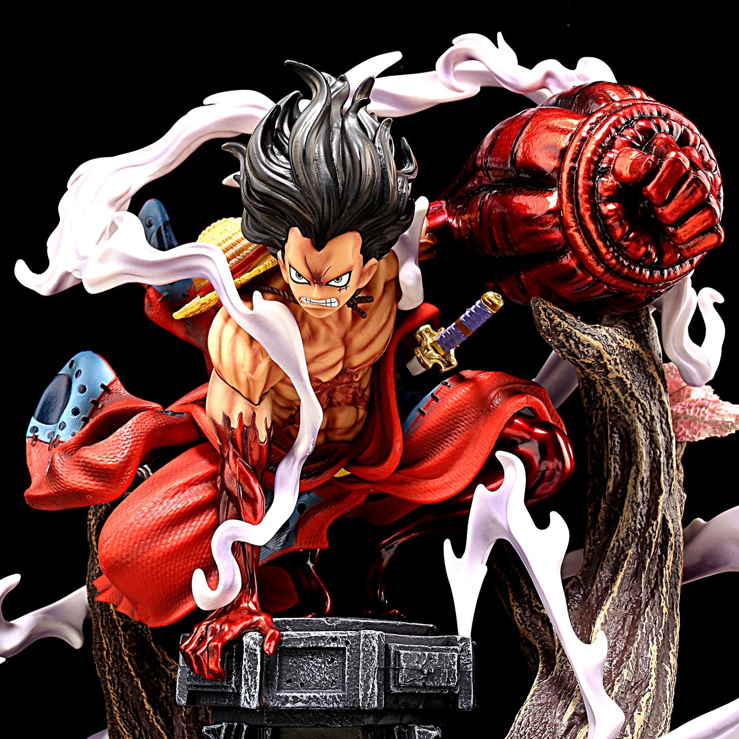 One Piece 26cm Wano Gear 4 Luffy 2 Head Pieces Statue
