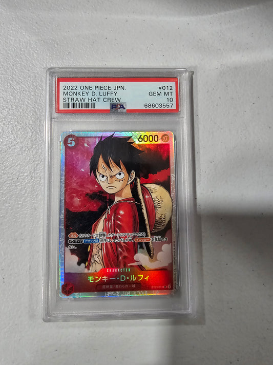 2022 One Piece Japanese Monkey D Luffy Straw Hat Crew PSA Graded 10