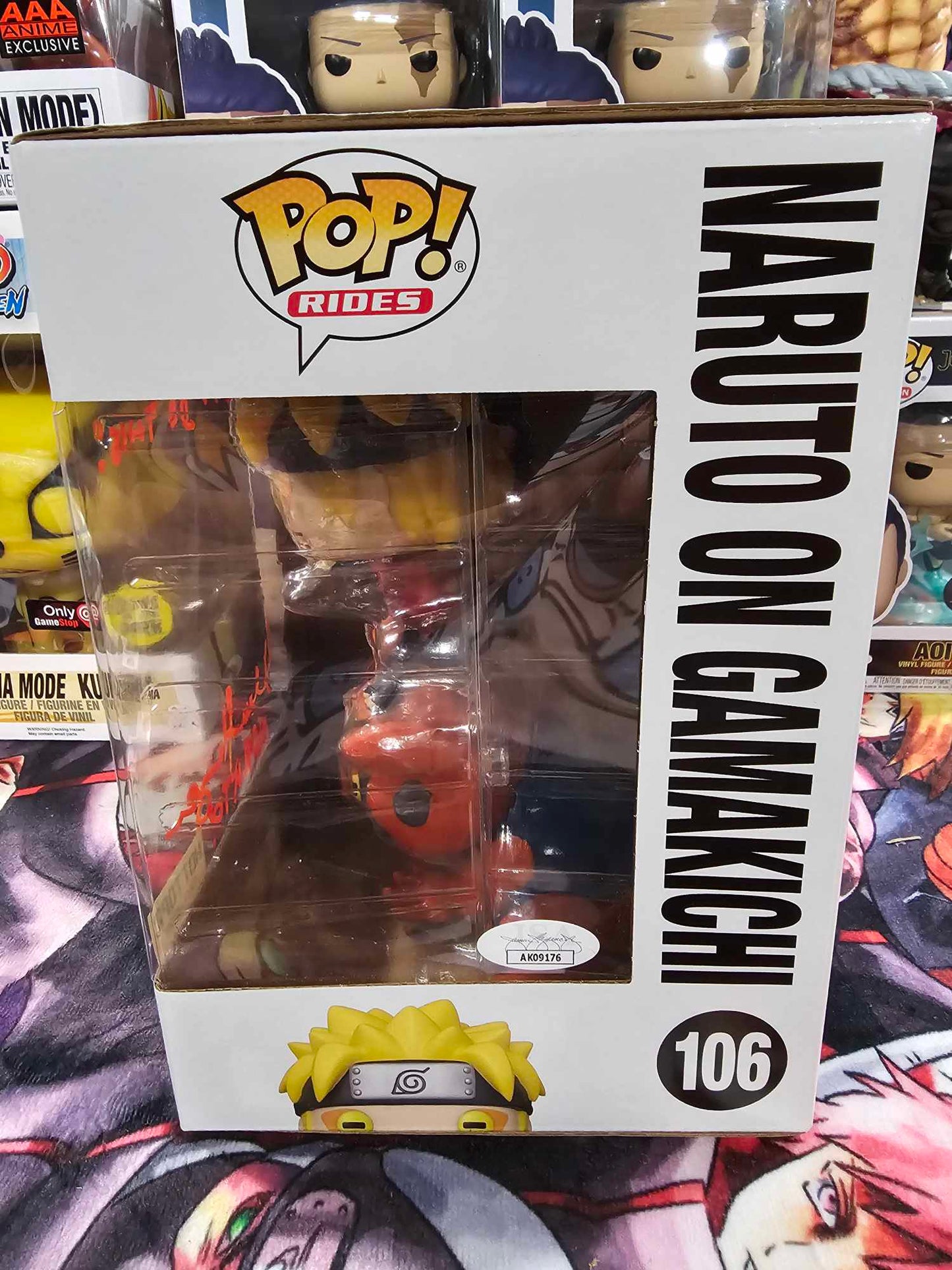 Naruto on Gamakichi Funko Pop Signed by Maile Flanagan with JSA Cert