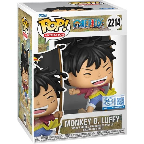 Preorder One Piece Monkey D. Luffy with Flag Funko Pop! Vinyl Figure #2214 - Entertainment Earth Exclusive