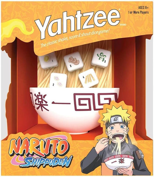 USAOPOLY YAHTZEE: Naruto Shippuden | Collectible Ramen Bowl Dice Cup | Classic Dice Game Based on Anime Show | Great for Family Night | Officially-Licensed