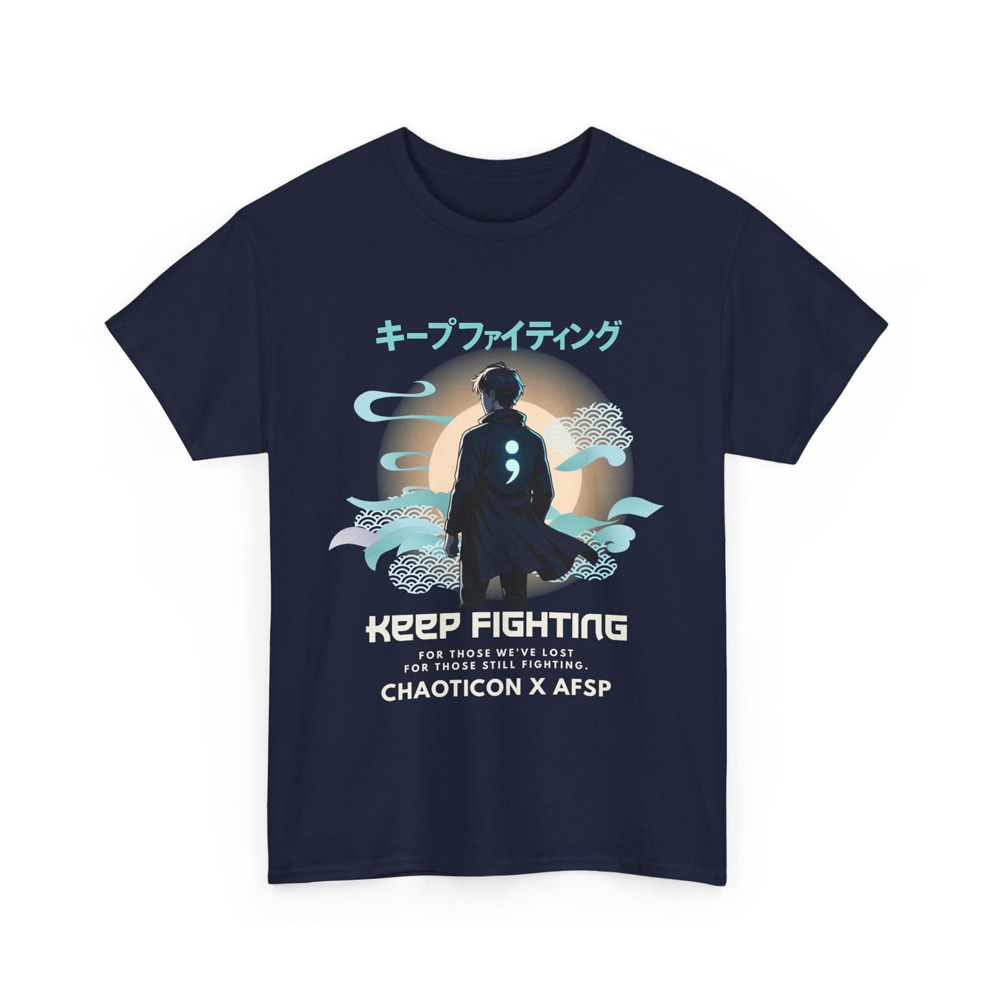 Unisex Heavy Cotton Tee - "Keep Fighting" Graphic, Comfort Wear for Support, Casual T-Shirt, Gift for Mental Health Awareness, Perfect [...]