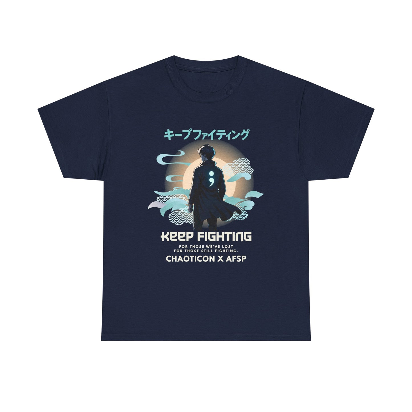 Unisex Heavy Cotton Tee - "Keep Fighting" Graphic, Comfort Wear for Support, Casual T-Shirt, Gift for Mental Health Awareness, Perfect [...]