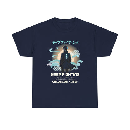 Unisex Heavy Cotton Tee - "Keep Fighting" Graphic, Comfort Wear for Support, Casual T-Shirt, Gift for Mental Health Awareness, Perfect [...]