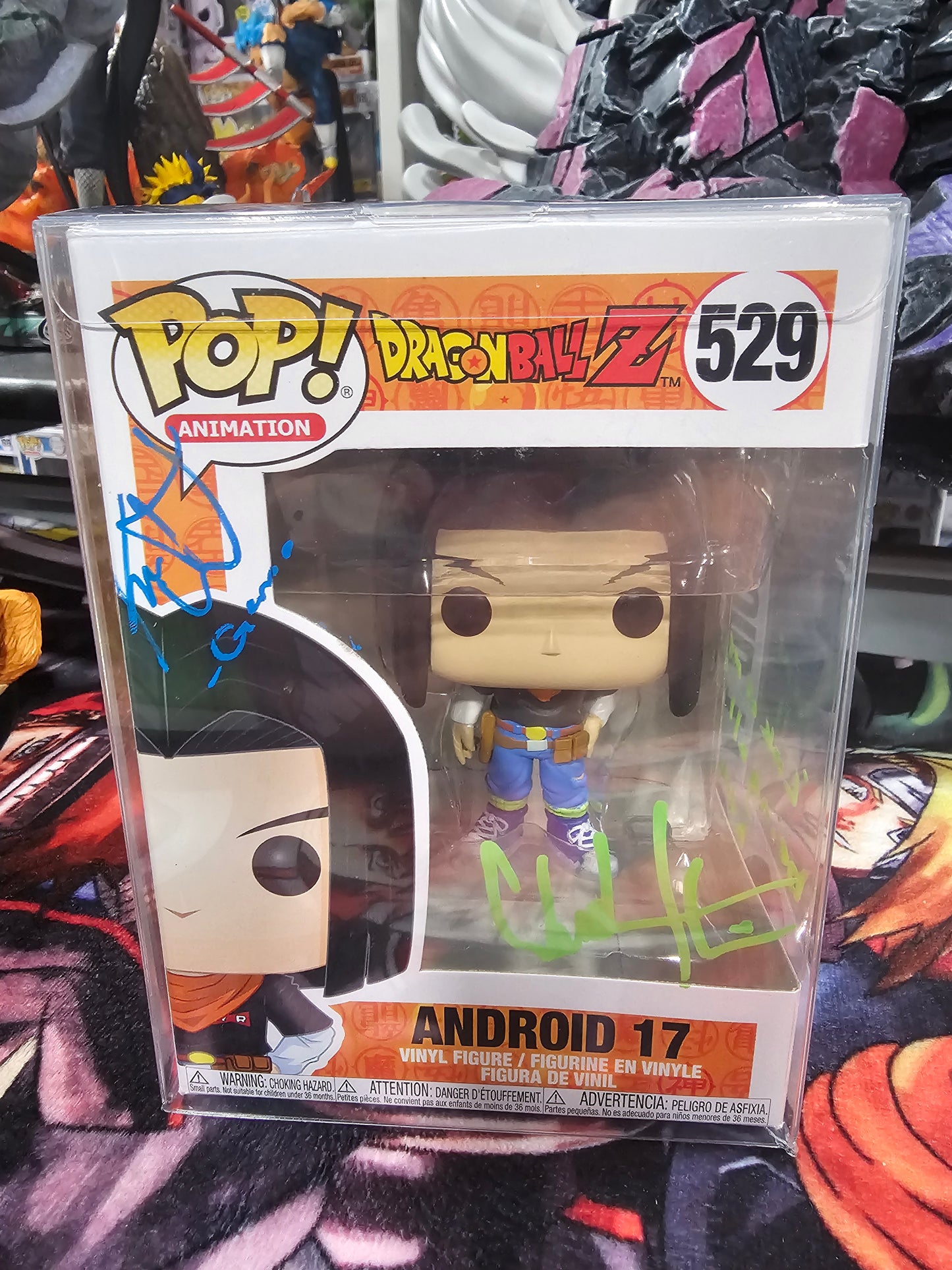 Dragon Ball Z Android 17 Funko Pop Signed by Chuck Huber and Kent Williams