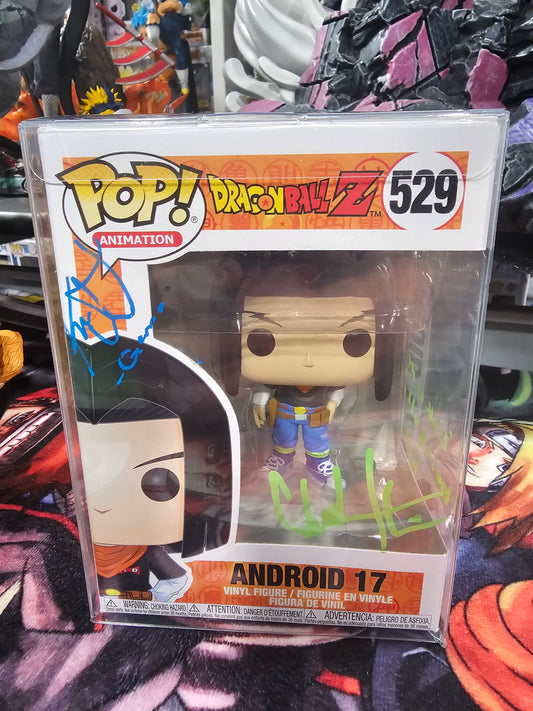 Dragon Ball Z Android 17 Funko Pop Signed by Chuck Huber and Kent Williams