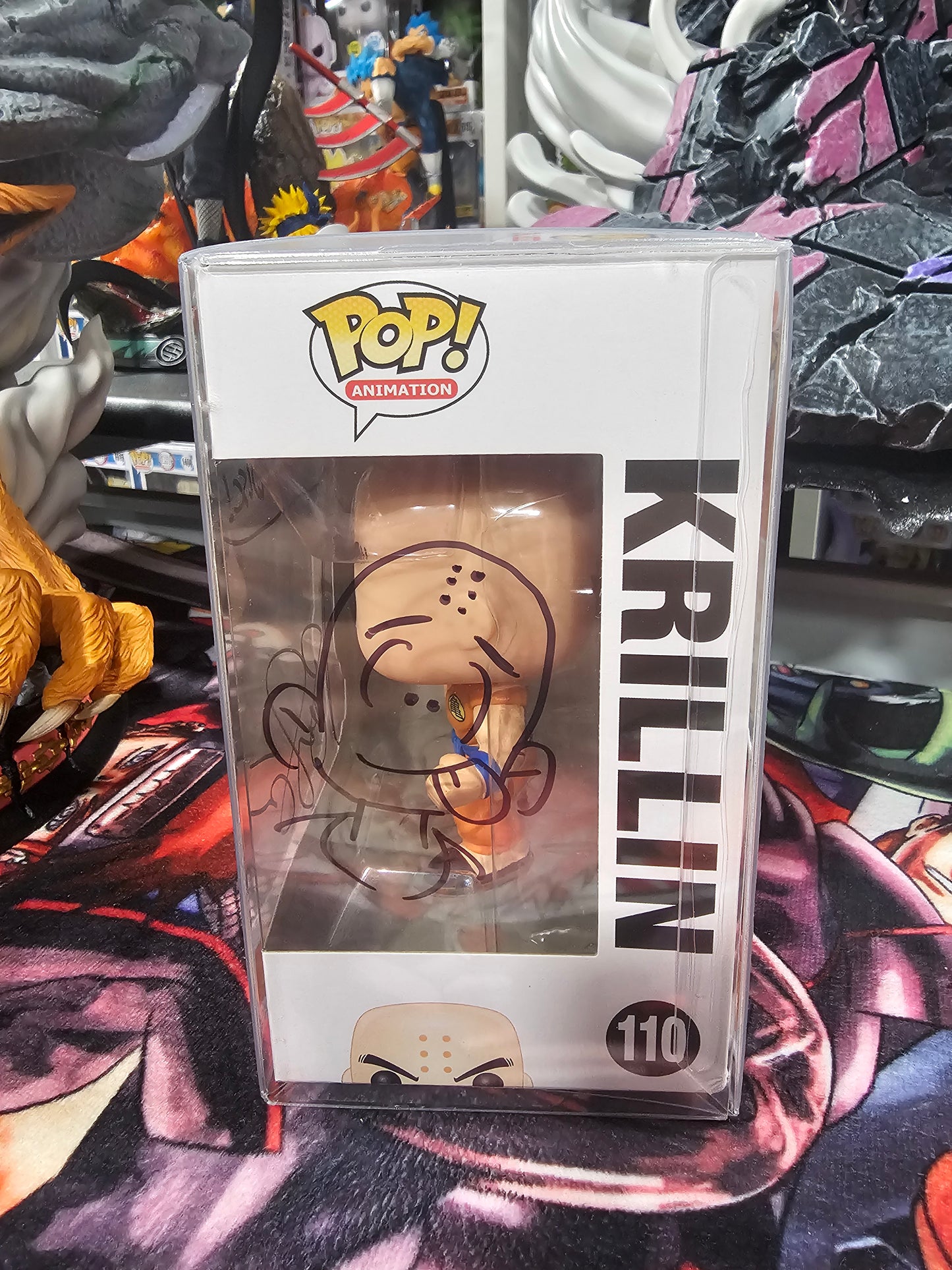 Dragon Ball Z Krillin Funko Pop Signed by Sonny Strait