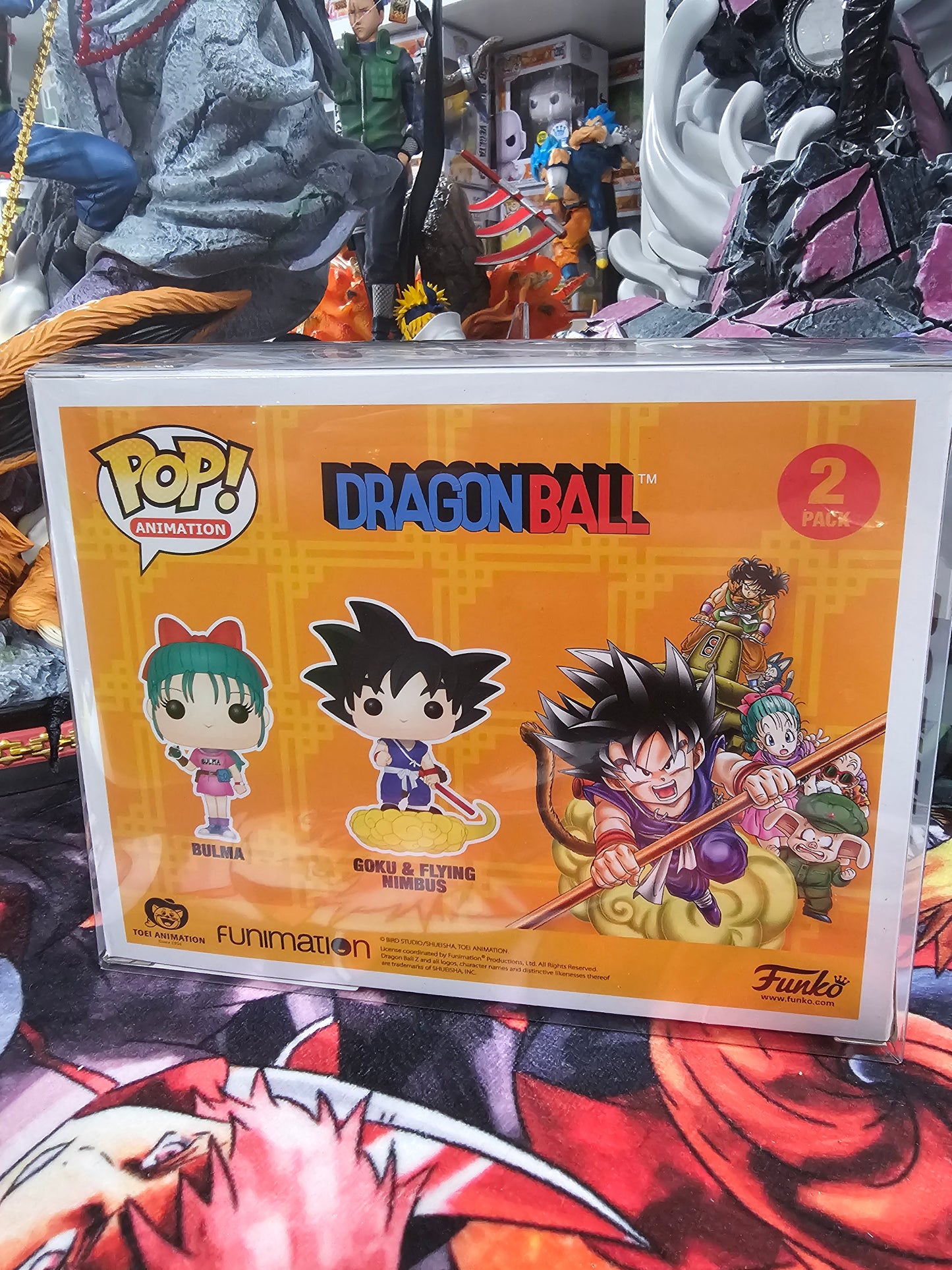 Dragon Ball Bulma and Goku with Flying Nimbus Funko Pop Signed by Both Stephanie Nadolny and Monica Rial
