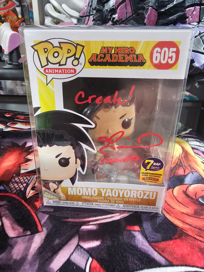My Hero Academia Momo Yaoyorozu 7BAP Funko Pop Signed by Colleen Clickenbeard