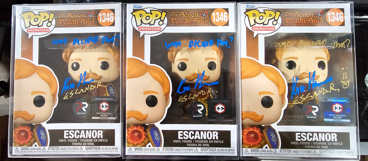 Pre-Release Chalice Collectibles Seven Deadly Sins Escanor Funko Pop Signed by Kyle Hebert