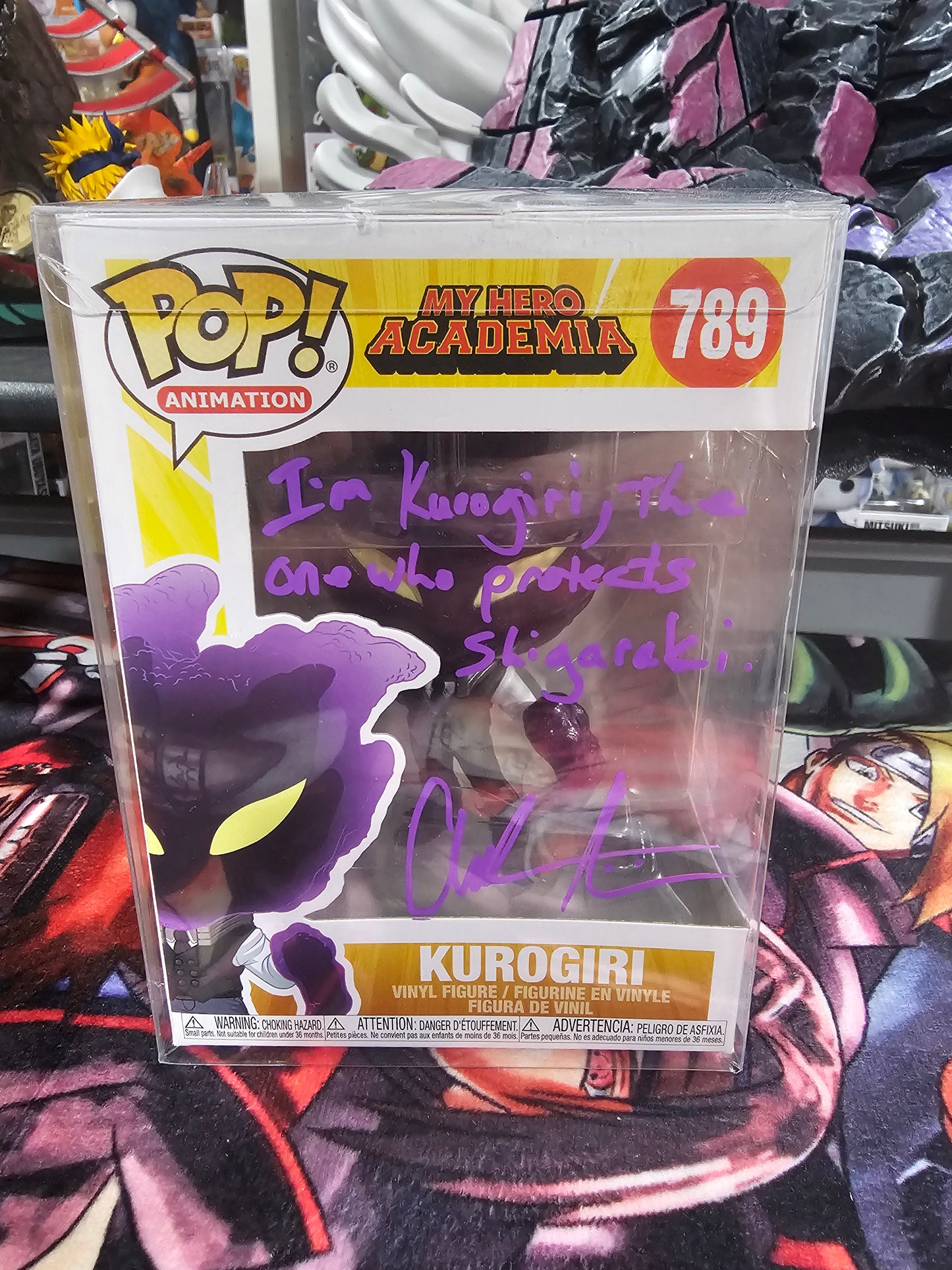 My Hero Academia Kurogiri Funko Pop Signed by Chuck Huber