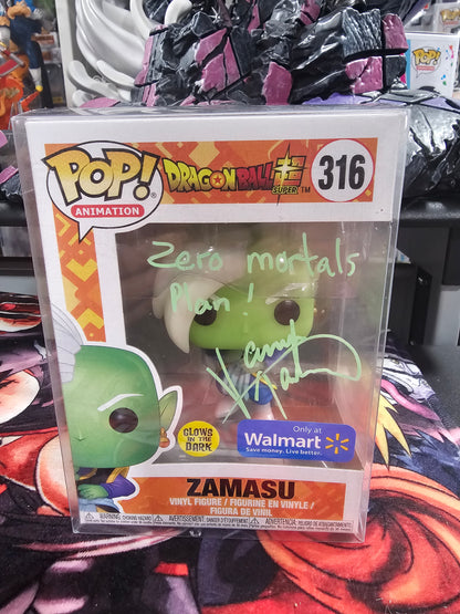 Dragon Ball Super Zamasu Walmart Exclusive GITD Funko Pop Signed by James Marster