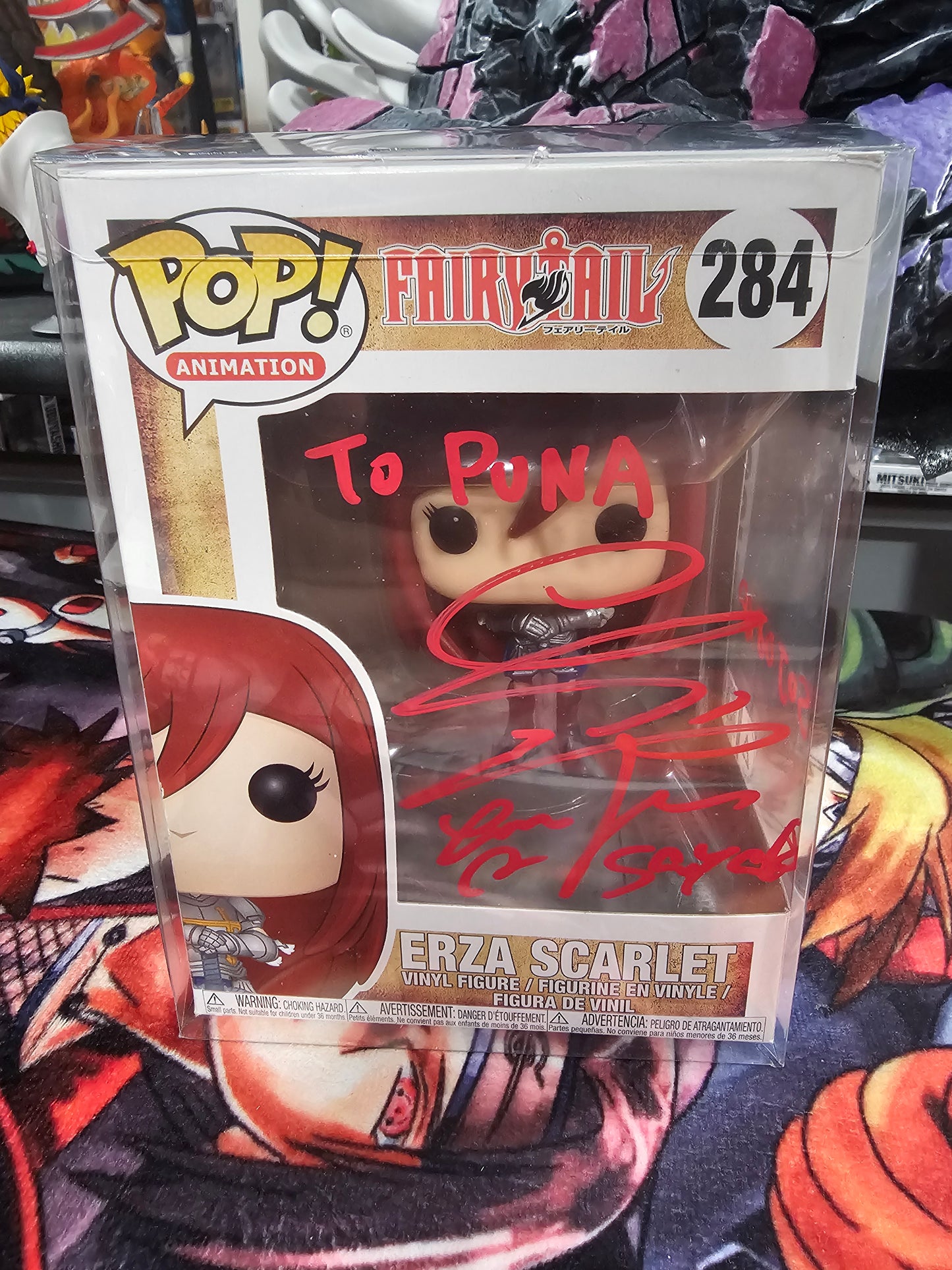 Fairy Tail Erza Scarlet Funko Pop Signed by JVA Sayaka Ohara