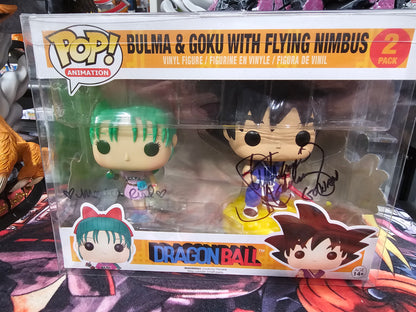 Dragon Ball Bulma and Goku with Flying Nimbus Funko Pop Signed by Both Stephanie Nadolny and Monica Rial