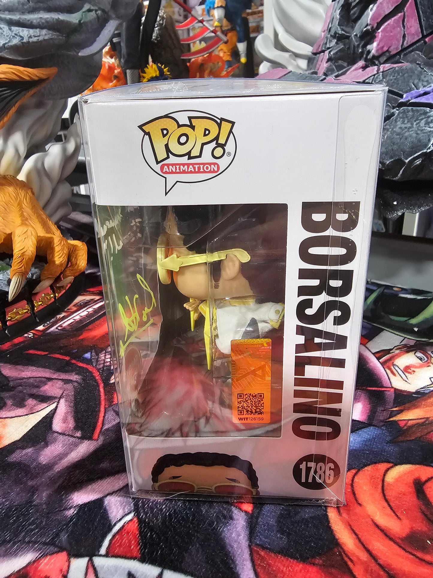One Piece Borsalino Gamestop Exclusive Funko Pop Signed by Ray Hurd (Slight damage on bottom)