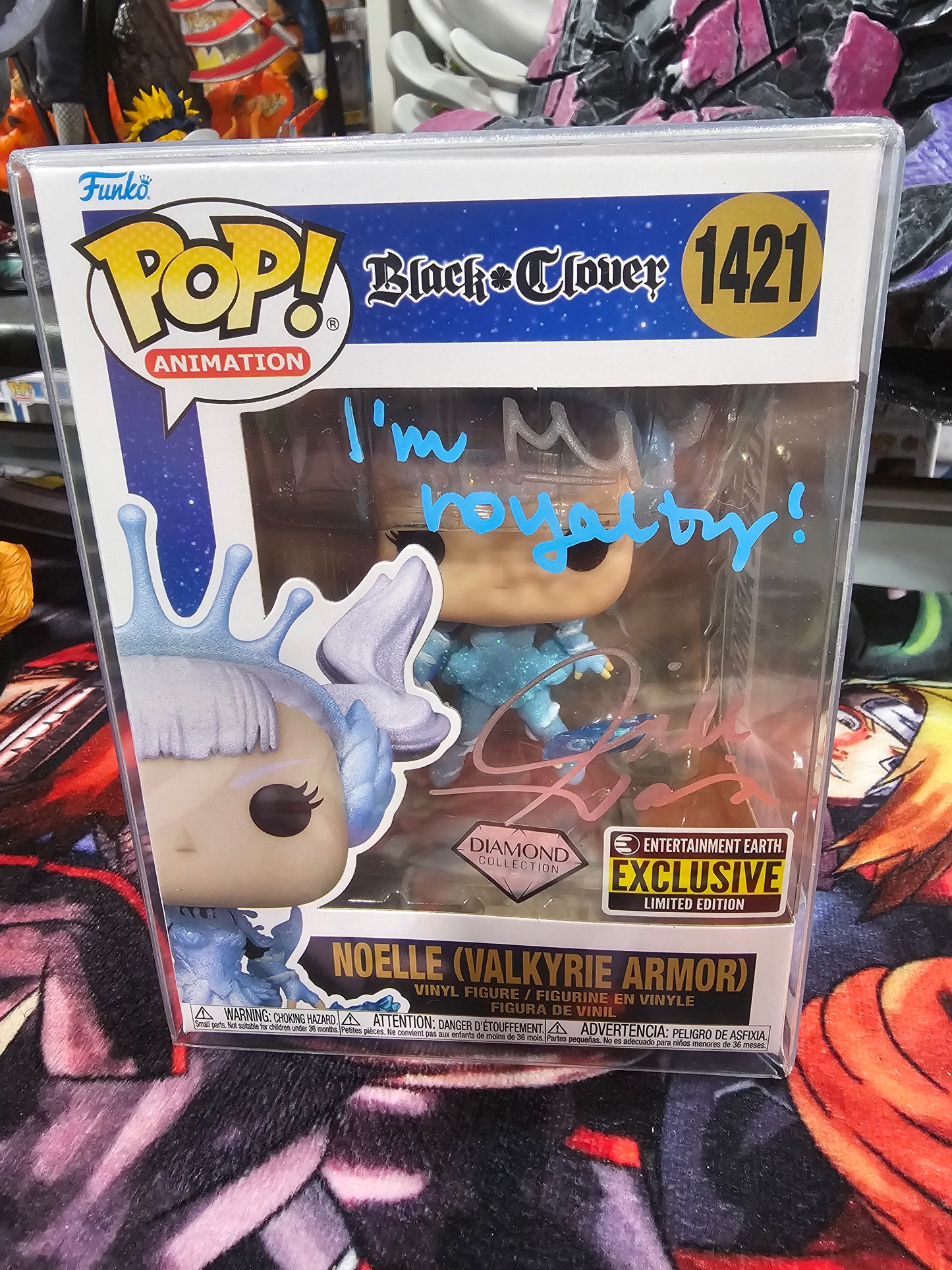 Black Clover Noelle Entertainment Earth Diamond Funko Pop Signed by Jill Harris "I'm royalty!"