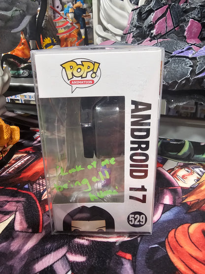 Dragon Ball Z Android 17 Funko Pop Signed by Chuck Huber and Kent Williams