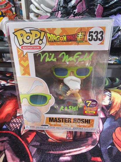 Dragon Ball Super Master Roshi 7BAP Funko Pop Signed by Mike McFarland