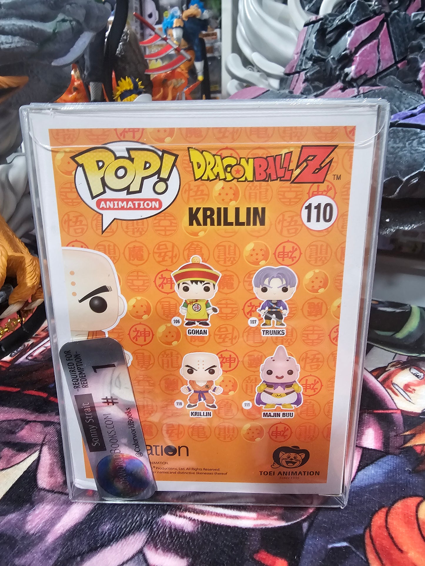 Dragon Ball Z Krillin Funko Pop Signed by Sonny Strait
