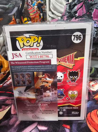 My Hero Academia x Hello Kitty and Friends Keroppi Tsuyu Funko Pop Signed by Monica Rial