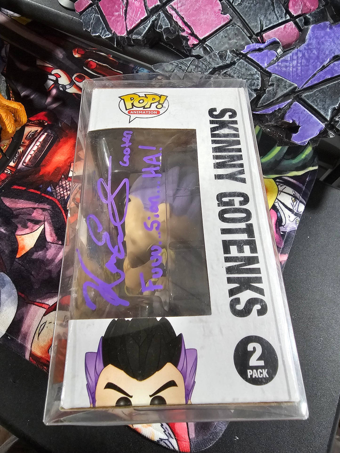 Dragon Ball Z Failed Fusion Box Lunch Funko Pop Signed by Sean Schemmel, Chris Sabat, Laura Bailey, Kara Edwards, and Alexis Tripton