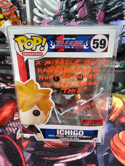 Bleach Pre Release Hot Topic Ichigo Funko Pop Signed by Johnny Bosch